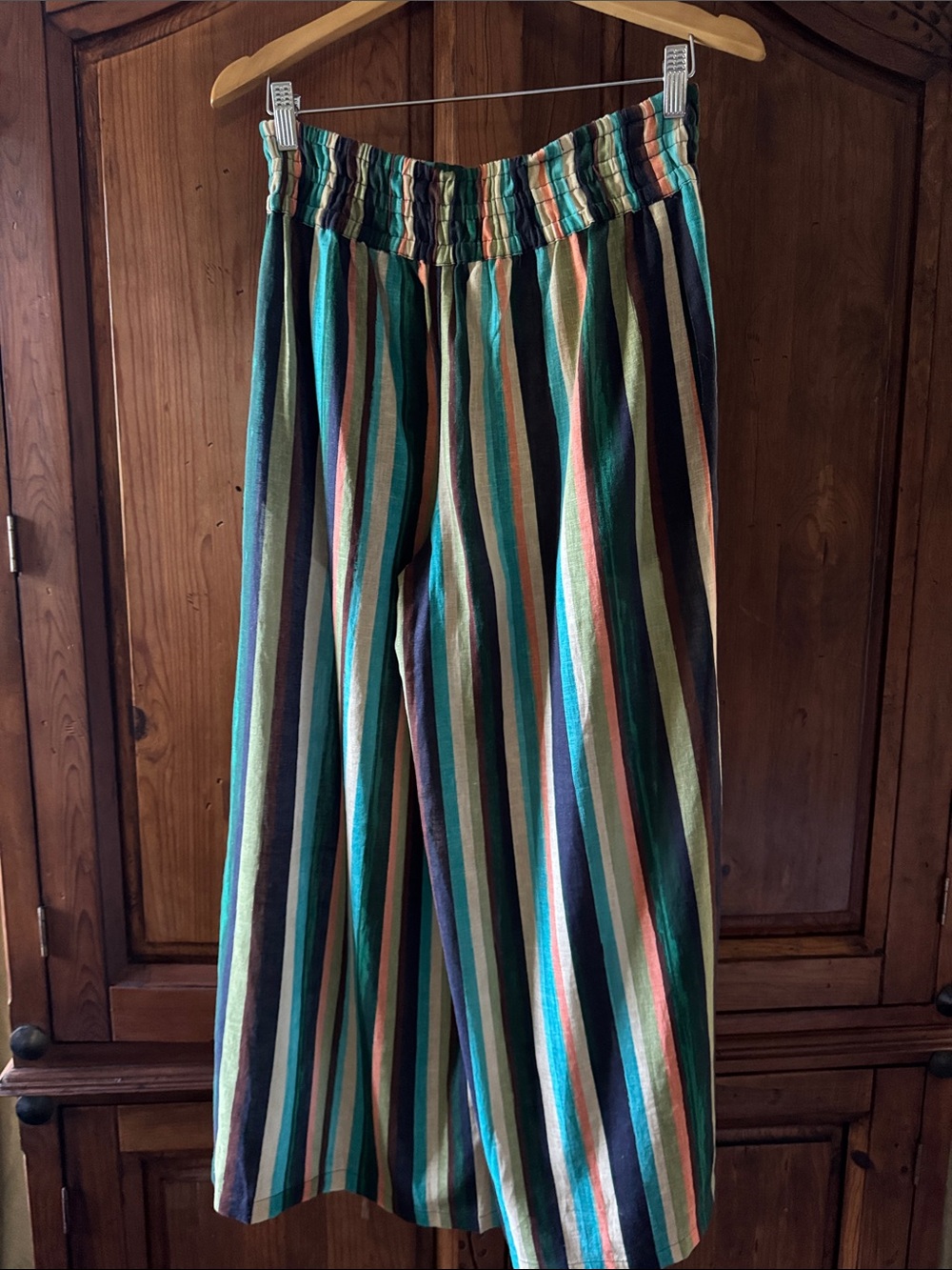 NWT ANTHROPOLOGIE MULTI STRIPE LINEN BLEND SOMERSET PANTS. SIZE S. - Picture 10 of 17